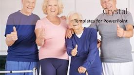  Presentation with retirement - Slides having laughing-group-of-seniors background and a lemonade colored foreground