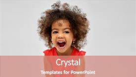  Presentation with african american girl power business - Colorful PPT theme enhanced with laughing little african american girl backdrop and a coral colored foreground