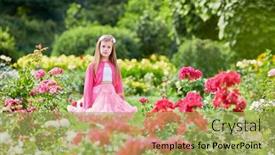  Presentation with pink - Presentation theme featuring laughing-little-girl-dressed background and a yellow colored foreground