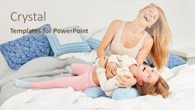  Presentation with teasing - Colorful presentation enhanced with laughing-mother-teasing-her-daughter backdrop and a sky blue colored foreground