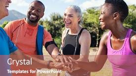  Presentation with team training - Colorful presentation theme enhanced with sweaty team cheering after intense backdrop and a red colored foreground