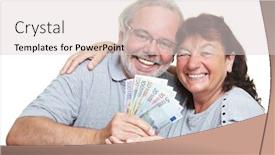  Presentation with senior couple - Slide set with laughing-senior-couple-with-euro background and a lemonade colored foreground