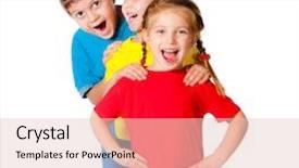  Presentation with kids - Amazing slide deck having laughing small kids backdrop and a lemonade colored foreground