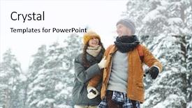  Presentation with jolly - PPT theme consisting of laughing while enjoying winter background and a white colored foreground