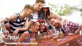  Presentation with nature - Slide set featuring laughing while watching their photo background and a red colored foreground