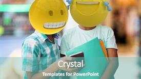  Presentation with composite - Beautiful presentation design featuring laughing with a message emoji backdrop and a teal colored foreground