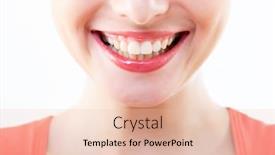  Presentation with teeth whitening - Slides featuring laughing-woman-female-mouth background and a lemonade colored foreground