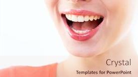  Presentation with teeth whitening - Theme consisting of laughing-woman-female-mouth background and a lemonade colored foreground