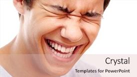  Presentation with wind energy close up portrait - PPT layouts having laughter - close-up portrait of young man background and a lemonade colored foreground