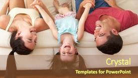  Presentation with daughter - Slides with laughter - family lying upside down background and a red colored foreground