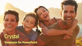  Presentation with children parents - Cool new slides with laughter - portrait of parents giving children backdrop and a tawny brown colored foreground