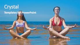  Presentation with lotus sutra - PPT theme consisting of laughter yoga - 2 lotus buds background and a  colored foreground