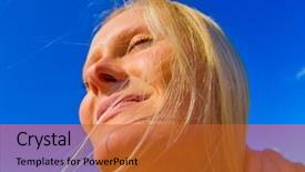  Presentation with happy 18th birthday - Audience pleasing presentation theme consisting of laughter yoga - girl so happy backdrop and a red colored foreground