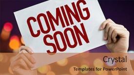  Presentation with coming soon - PPT theme having holiday hours sign - coming soon placard with night background and a coral colored foreground