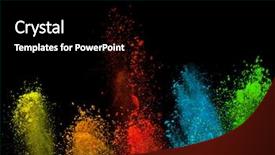  Presentation with color powder - Audience pleasing PPT theme consisting of launched colorful powder isolated backdrop and a  colored foreground