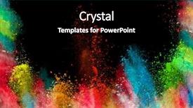  Presentation with color powder - Slide deck enhanced with launched colorful powder isolated background and a black colored foreground