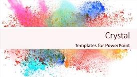 Presentation with bright colorful candy isolated - PPT theme consisting of launched colorful powder isolated background and a lemonade colored foreground