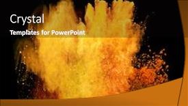  Presentation with powder - Presentation theme consisting of colorful powder isolated on black background and a black colored foreground