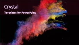  Presentation with color powder - Theme having launched colorful powder isolated background and a wine colored foreground