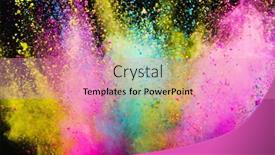  Presentation with powder - Slide deck consisting of launched-colorful-powder-on-black background and a coral colored foreground