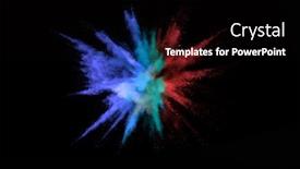  Presentation with abstract color powder explosion - Cool new PPT layouts with launched-colorful-powder-on-black backdrop and a black colored foreground