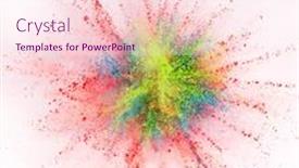  Presentation with freeze - Amazing slide set having launched-colorful-powder-on-white backdrop and a pink colored foreground