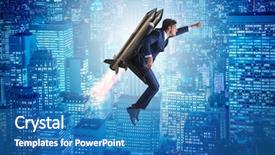  Presentation with career - Cool new slides with launcher - businessman in career progression concept backdrop and a teal colored foreground