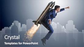  Presentation with career - Cool new slides with launcher - businessman in career progression concept backdrop and a ocean colored foreground