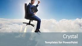  Presentation with career - PPT theme with launcher - businessman in career progression concept background and a gray colored foreground