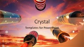  Presentation with new years eve - Audience pleasing PPT theme consisting of launching into the sky free backdrop and a coral colored foreground