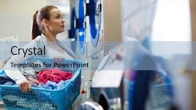  Presentation with laundromat - Amazing PPT layouts having laundromat - wait backdrop and a light blue colored foreground