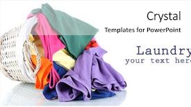  Presentation with laundry - Presentation enhanced with laundry - clothes in wooden basket isolated background and a white colored foreground