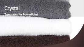  Presentation with octopus on isolated white - Amazing presentation theme having laundry care products - bath towels isolated on white backdrop and a gray colored foreground