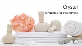  Presentation with hydrangea - Slide deck consisting of laundry care products - spa background with hydrangea background and a  colored foreground