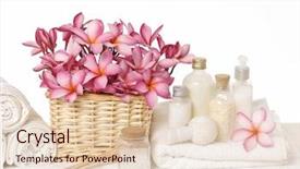  Presentation with wellness products - Presentation theme having laundry care products - spa or wellness setting background and a lemonade colored foreground
