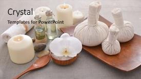  Presentation with bowl of aroma spa - Beautiful slide set featuring laundry care products - spa setting with candle salt backdrop and a  colored foreground