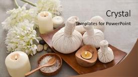  Presentation with soap - Cool new presentation design with laundry care products - spa setting with candle soap backdrop and a  colored foreground