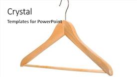  Presentation with hanging rope pictures white - Beautiful presentation design featuring laundry department - wooden coat hanger isolated backdrop and a  colored foreground