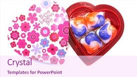  Presentation with laundry detergent - Presentation theme having laundry detergent pods background and a pink colored foreground