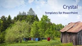  Presentation with barn - Amazing theme having laundry drying on clothesline backdrop and a  colored foreground