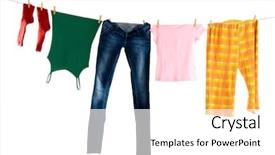  Presentation with laundry - Presentation theme having laundry line with clothes isolated background and a white colored foreground