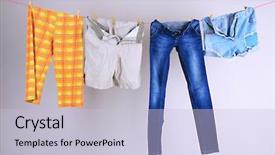  Presentation with laundry - Beautiful slides featuring laundry line with clothes backdrop and a lemonade colored foreground