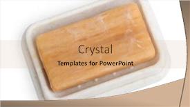  Presentation with soap - Audience pleasing presentation consisting of laundry soap in a dish isolated on white background backdrop and a coral colored foreground