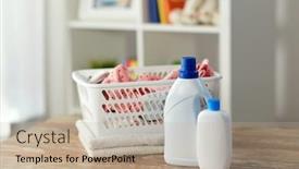 Presentation with laundry detergent - Amazing presentation theme having laundry-wash-and-housekeeping-concept backdrop and a mint green colored foreground