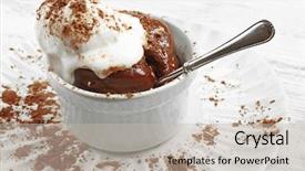  Presentation with ice cream cake - Colorful presentation design enhanced with lava cake with ice-cream backdrop and a  colored foreground