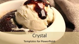  Presentation with ice cream cake - PPT theme having lava cake with ice-cream background and a  colored foreground