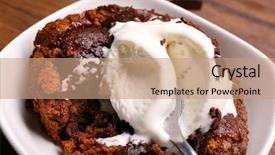  Presentation with ice cream cake - Amazing presentation design having lava cake with ice-cream backdrop and a coral colored foreground