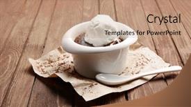  Presentation with ice cream cake - PPT layouts having lava cake with ice-cream background and a coral colored foreground