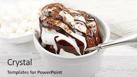  Presentation with ice cream cake - Presentation theme consisting of lava cake with ice-cream background and a light gray colored foreground