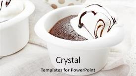  Presentation with ice cream cake - Presentation design enhanced with lava cake with ice-cream background and a  colored foreground